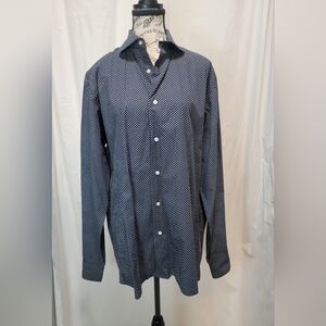 Isaac Mizrahi Navy Blue Dress Shirt